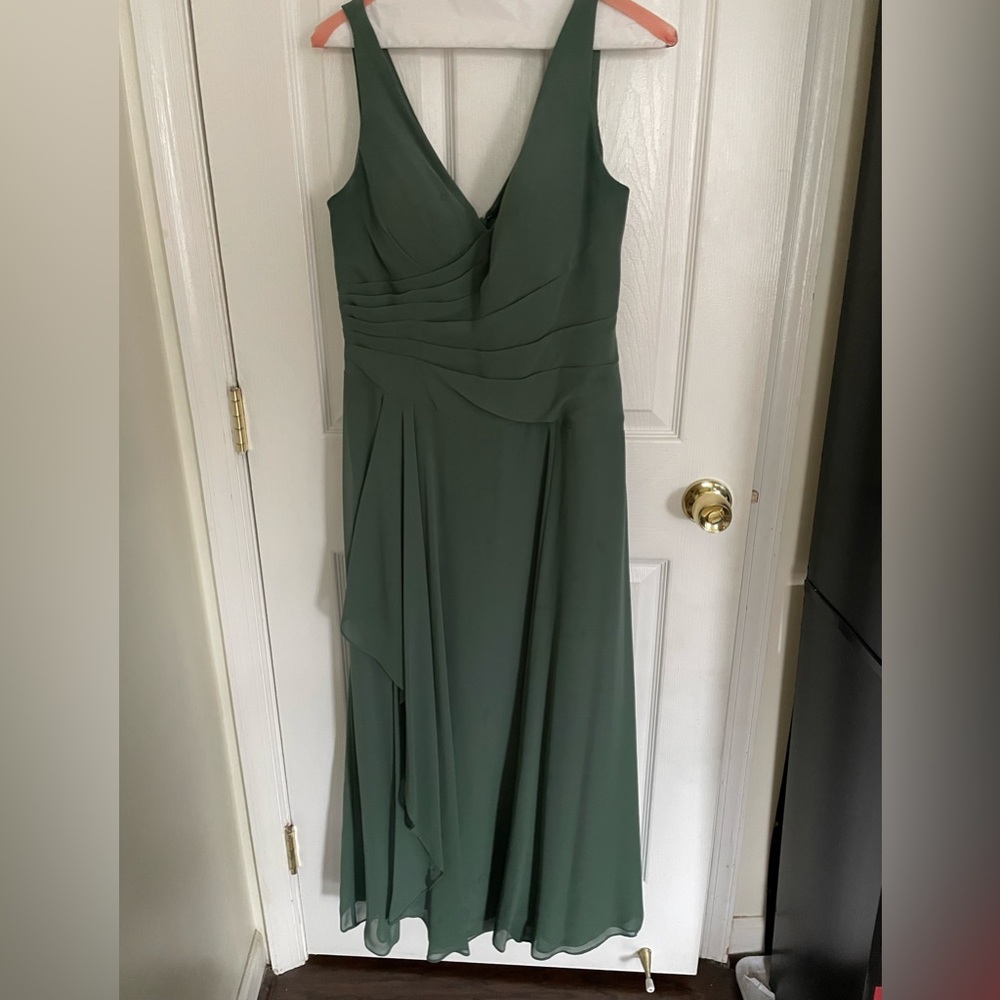 AZAZIE Kori Bridesmaid Dress Size 10. Color: Eucalyptus. Worm once. Tailored.